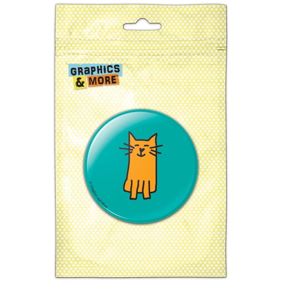 Orange Cat Sketch Pinback Button Pin Badge