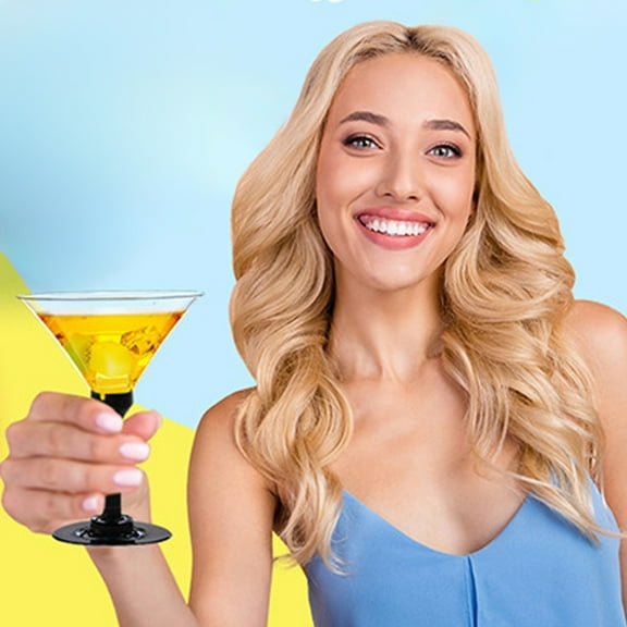 Disposable Cups 6pcs Plastic Champagne Glasses Clear Disposable Tall Cocktail Dessert Cups for Holiday Party JASKFLY