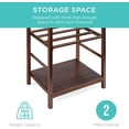thumbnail image 3 of SSyao 5-Piece Indoor Outdoor Wrought Iron Firewood Log Storage Rack Holder Firepit Tools Set for Fireplace, Fire Pit, Stove w/Hook, Broom, Shovel, Tongs-Copper, 3 of 12