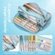 thumbnail image 2 of Estuche escolar para niñas/niños, estuche grande de 3 compartimentos, estuches pastel para mujeres y hombres (azul claro) JM, 2 of 5