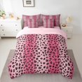 thumbnail image 2 of Castle Fairy Cheetah Print Girl 7-Piece Twin Bedding Sets,Black Pink Bedding Comforter Set,Abstract Gradient Breathable Sheet Sets,Super Cozy Room Decor, 2 of 8