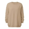 thumbnail image 4 of VEKDONE Oversized Sweatshirt for Women Fall Long Sleeve Crewneck Thin Fleece Sweatshirts Casual Loose Fit Lightweight Pullover Tops Solid Y2k Sweatshirt, 4 of 5