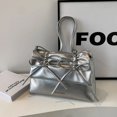 thumbnail image 2 of Bolsos de hombro de PU con lazo fruncido a la moda, bolso de mano con cierre de hilo sólido, gran oferta 2024, bolso de mujer de alta calidad, bolsos de señora, 2 of 5