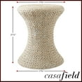 thumbnail image 4 of Casafield Hourglass Side Table - Whitewash White, Handwoven Water Hyacinth, Boho Wicker End Table for Bedroom, Entryway, Living Room, Office, 4 of 7