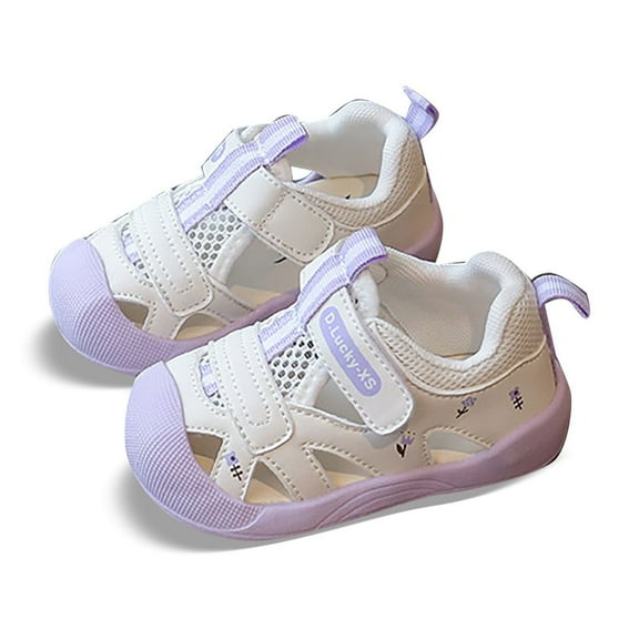 CAIVO Toddler Boys Sandals Breathable Lightweight Closed Toe Casual Shoes For Daily Wear And Outdoor Play Comfortable Soft Sole Footwear Solid Color Beach Shoes for Toddler Child
