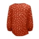 thumbnail image 5 of Top de manga farol con estampado de lunares y cordón cruzado con cuello en V para mujer Fridja czfsfas4600, 5 of 5