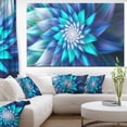 thumbnail image 3 of Design Art Inc. Large Blue Alien Fractal Flower - Large Floral Canvas Art Print - 60x40, 3 of 4