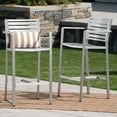 thumbnail image 7 of Noble House Cape Coral Silver Rust-Proof Aluminum 29.50" Barstools (Set of 2), 7 of 7