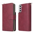 thumbnail image 2 of Feishell for Samsung Galaxy S21 (6.2 inch) Wallet Case for Women Men,Premium PU Leather Magnetic Clasp Zipper 9 Card Slots Folio Flip Holder Shockproof Purse Phone Case with Wrist Strap,Winered, 2 of 8