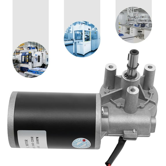 Electric Worm Gear Motor Right Angle Reversible 220 RPM Torque 45W DC 24V