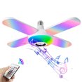 thumbnail image 1 of Muyoka Luz de música Bluetooth Plegable RGB Cuatro hojas en forma de ventilador 50W E27 Bombilla LED Lámpara de altavoz inteligente Muyoka Hogar, 1 of 7
