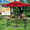 thumbnail image 4 of Gymax 5.5 Ft Outdoor Folding Wood Picnic Table Height Adjustable Metal Frame, 4 of 10