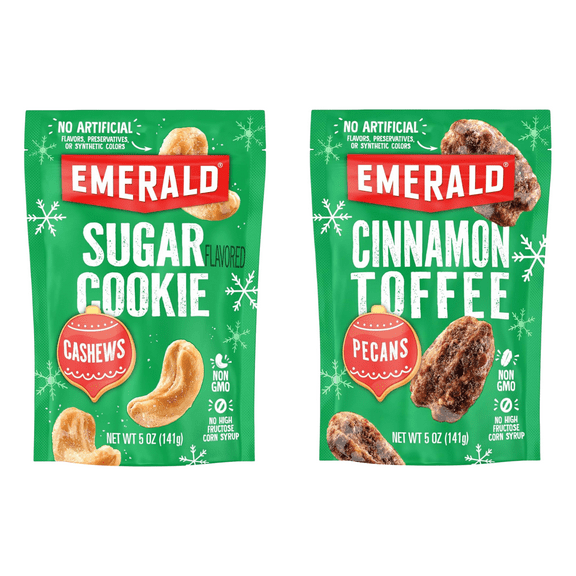 Emerald Nuts Sugar Cookie Cashew & Cinnamon Toffee Pecan (Variety Pack)