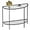 Clear Glass, variant on Console Table 2 Tier Narrow Entryway Table with Storage Shelves Half Moon Sofa Couch Table Small Entry Way Tables for Living Bedroom Hallway Office Easy Assembly, Oak White