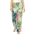 thumbnail image 2 of Goofa Tropical Flowers Printed Soft Pajama Pants for Women, Wide Leg Comfy Casual Lounge Yoga Pants-X-Large, 2 of 9