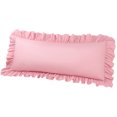thumbnail image 1 of PiccoCasa Microfiber Ruffle Body Pillowcases with Envelope Pink 20"x48", 1 of 7