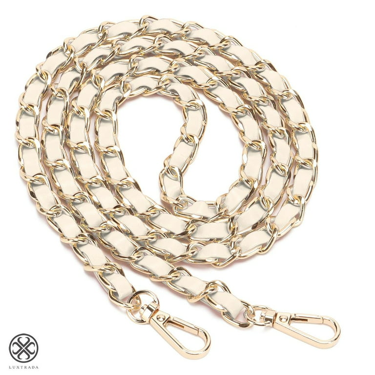 Luxtrada 45 Purse Chain Strap-Handbags Replacement Chains Metal Chain Strap  for Wallet Bag Crossbody Shoulder Chain White 