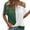 Green, variant on Women's Fashion Casual T-Shirt Color Combination Shoulder, Short Sleeve, Polyester, for Summer, S XXL Sizes