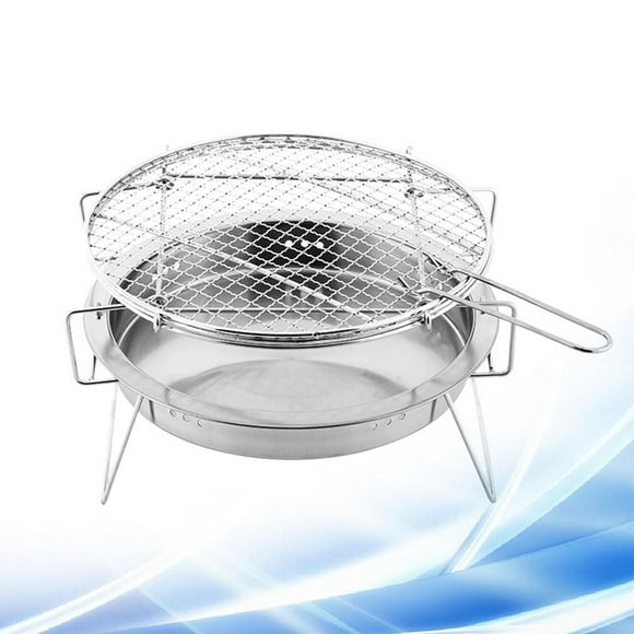 LEEYNEER 1Pcs Mini Grill Portable en Acier Inoxydable pour Jardin Extérieur