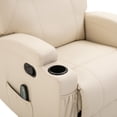 thumbnail image 6 of CB15860 Living Room Recliner Massage Chair Heated Vibrating PU Leather - Cream, 6 of 9