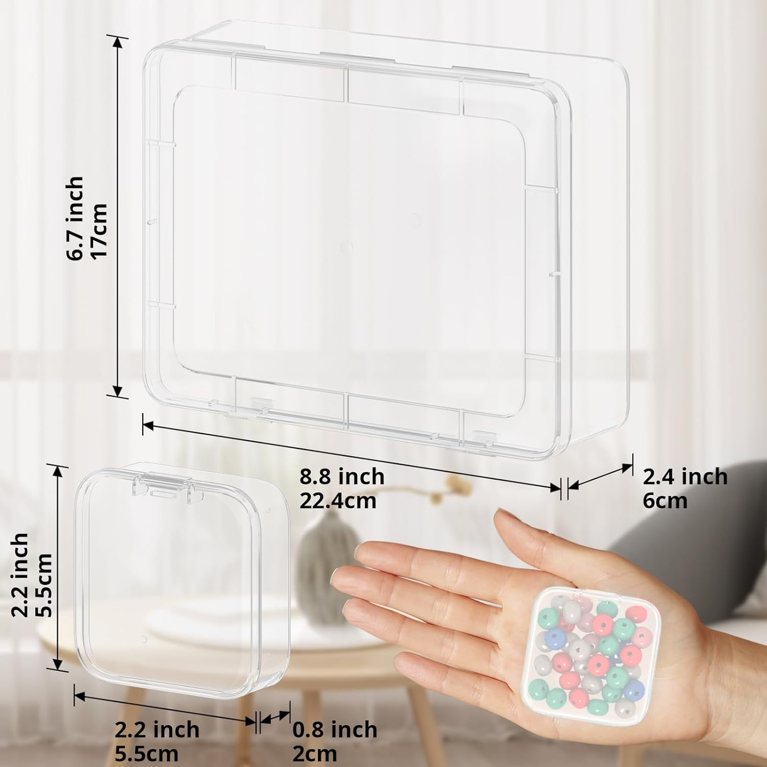 Bead Organizer Box, 93Pcs Small Bead Organizers and Storage Plastic Cases Mini Clear Bead Storage Containers Boxes with Hinged Lid and Rectangle for Bracelet Making DIY Jewelry Craft Nail