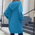 thumbnail image 5 of Cardigan Sweaters For Women Long Zip Up Double Zipper Fleece Jacket Sweatshirts Fall Winter Fashion Clothes Polyester Coats 1Pc Blue L Sweaters For Women, 5 of 8