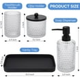 thumbnail image 6 of Bathroom Accessory Set,4 Pcs Clear Glass Bathroom Accessories Set-Lotion Soap Dispenser,Toothbrush Holder,Qtip Holder Dispenser & Resin Vanity Tray,Countertop Vanity Organizer,Crystal Clear, 6 of 14