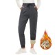 thumbnail image 4 of Gibobby pantalones de maternidad mujer Pantalones deportivos con forro para mujer, pantalones deportivos con bolsillos, pantalones térmicos cálidos de invierno con cintura alta (Gris, XL), 4 of 5