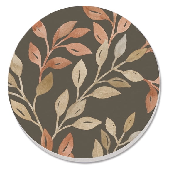 Thirstystone Watercolor Leaves Single Round Stone Coaster Create Your Own Set