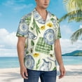 thumbnail image 3 of Rateoe Vintage Utensils Pattern Men’s Hawaiian Shirt – Short Sleeve Button-Down Tropical Beach Shirt, Lightweight & Breathable Casual Aloha Shirt with Pocket,Large, 3 of 7