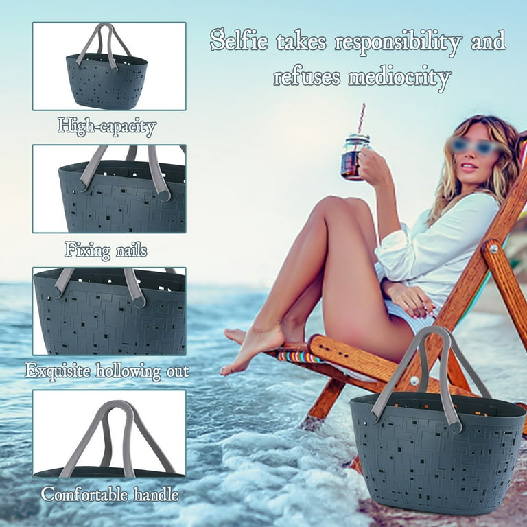 Waterproof Rubber Beach Bag Sandproof Outdoor Travel Portable Tote Bag  Handbag