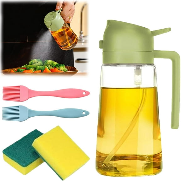 2-In-1 Olive Oil Sprayer For Cooking, 2 In 1 Glass Oil Sprayer & Dispenser, 2 In 1 Olive Oil Dispenser And Oil Sprayer, 2 In 1 Oil Dispenser And Oil Sprayer (D)