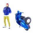 thumbnail image 1 of Modelo de Motocicleta pequeña Sunnimix 1/64 figura de diorama azul, 1 of 8