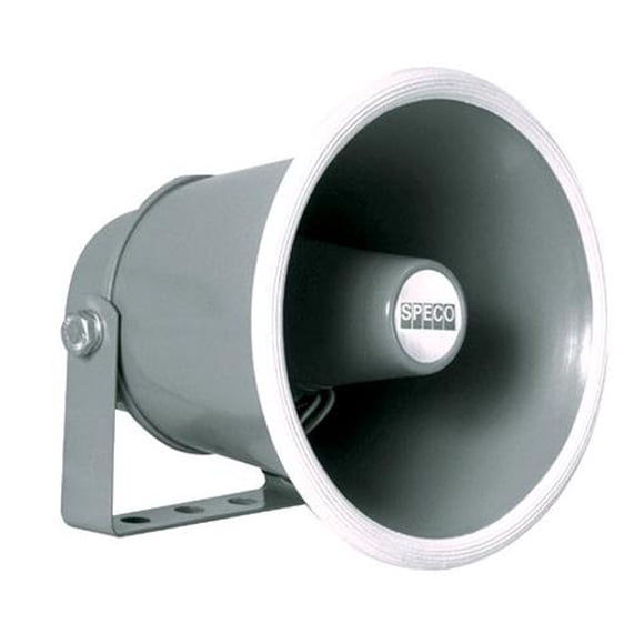 Altavoz PA Horn Speco SPC-10 de 15 W, 6 pulgadas y 8 ohmios, resistente a la intemperie