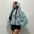 thumbnail image 6 of Zip Up Star Print Hoodies for Women Cropped Sweatshirts Fall Fashion Outfits Y2k Fleece Couples Clothes Sky Blue XL, 6 of 9