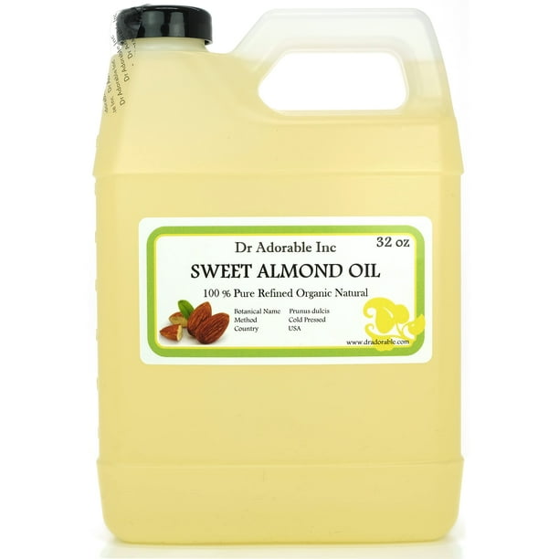 Dr Adorable - 32 oz - Aceite de almendras dulces - puro natural orgánico prensado en frío