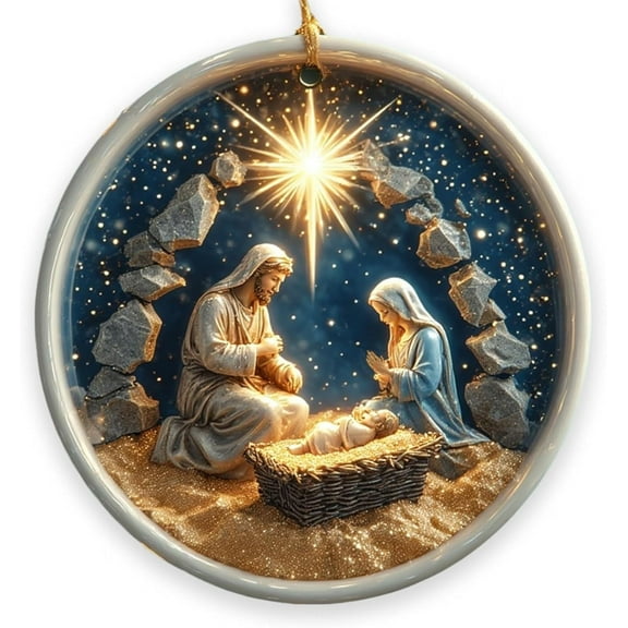 2025 New Nativity Scene Christmas Ornament Vintage Religious Christmas Ornaments Nativity Christmas Tree Holiday Decorations The Religious Gift For The Famil