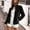 Black, variant on QIYAGBSA Womens Velour Jacket Soft Zip Up Stand Collar Long Sleeve Patch Pocket Casual Fall Winter Outerwear (Gold, S)