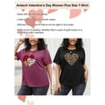 thumbnail image 4 of Anbech Christmas Elk Print Shirts for Women Graphic Plus Short Sleeves Tees Xmas Plus Size T-Shirt with Round Neck, 4 of 9