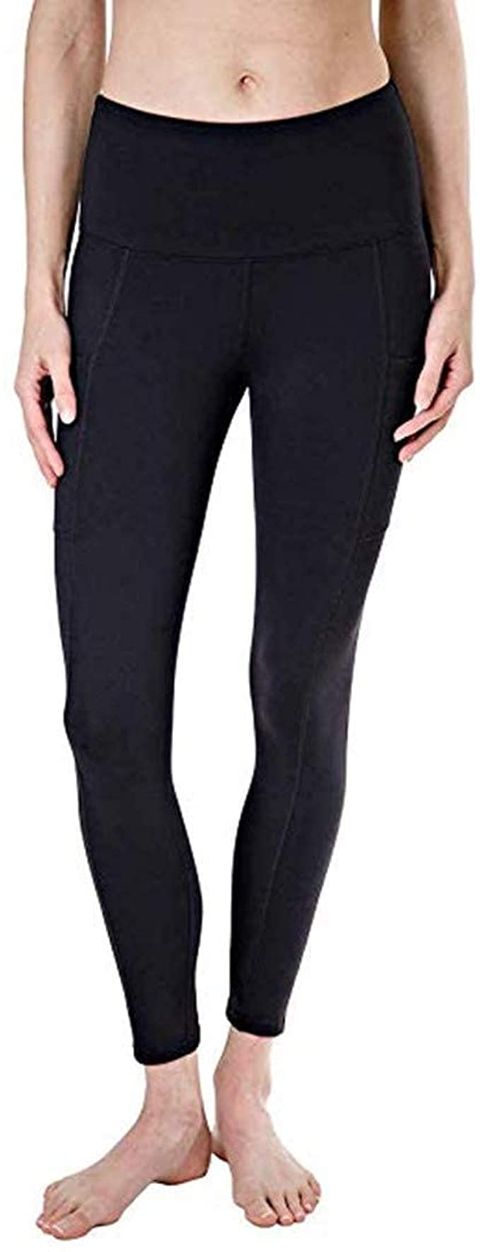 Tuff Athletics Women's High Waisted Legging with Pockets (Black, X