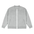thumbnail image 4 of Children's Girls Full Zip Sweatshirts Casual Loose Solid Color Sports Jackets Sweatshirt Long Sleeved Lightweight Outerwear Gray 5 Years, 4 of 9