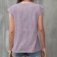 thumbnail image 4 of Women V Neck Button T-Shirt Blouse Soild Tops Summer Ladies Casual Loose Tee, 4 of 11