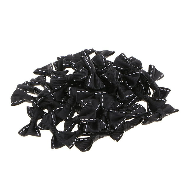 maskred 50 Pcs Mignon Nœud Papillon Ruban Appliqué Noir 3.7x2cm 1Ensemble