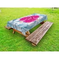 thumbnail image 1 of Rose Outdoor Tablecloth, Graphic of Roses and Lilies with Soft Pastel Colors Nature Blooms Springtime Theme, Decorative Washable Fabric Picnic Tablecloth, 58 X 120 Inches, Fuscia Blue, by Ambesonne, 1 of 2
