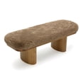 thumbnail image 5 of Ollie Taupe Straight Vegan Shearling Bench, 5 of 7