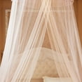thumbnail image 1 of Flyings Net Estilo Princesa Redonda Transpirable Con Dosel Red De Cortina De Cama De Encaje Para Dormitorio De Damas Poliéster Plegable Blanco, 1 of 7