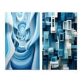 thumbnail image 2 of Designart "Focused Blue Op Art A Visual Journey III" Op Art Wall Art Set Of 2 - Blue Abstract Canvas Set For Living Room Decor, 2 of 7
