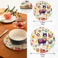 thumbnail image 3 of SKYSONIC Llama Flowers Birds Pot Holders Trivets, 2 Pcs Heat Resistant Trivets,Ethnic Design Elements Cotton Thread Weave Mats for Hot Pads Pans Pot Bowl Teapot for Kitchen Decor, 3 of 7