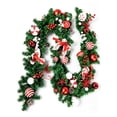 thumbnail image 3 of Strundghti Candy Cane Christmas Garland 6FT/9FT with Pinecones, Red Berries and Ball Ornaments — Bendable PVC Pine Vine for Indoor & Outdoor Holiday Decor, 3 of 7
