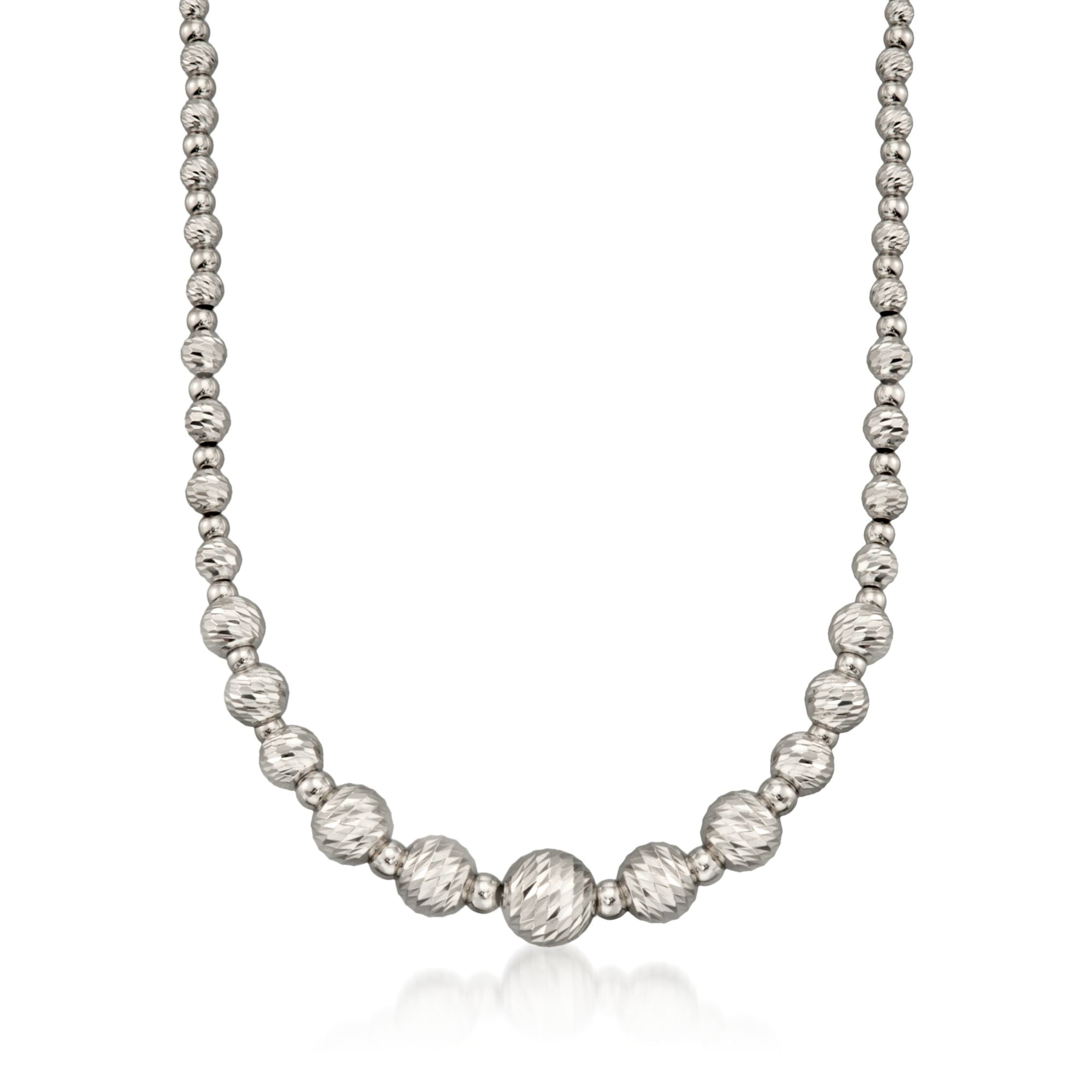 RossSimons RossSimons Italian Sterling Silver DiamondCut Bead Necklace